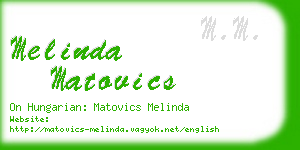 melinda matovics business card